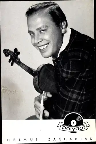 Ak Deutscher Violinist Helmut Zacharias, Portrait, Polydor, Autogramm
