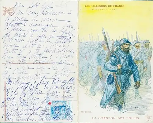 Klapp Lied Ak Les Chansons de France de Maurice Boukay, Chanson des Poilus
