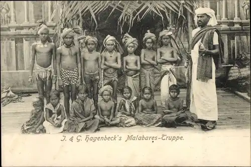 Ak J. & G. Hagenbeck's Malabares Truppe, Völkerschau, Inder