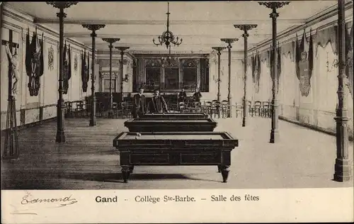 Ak Gand Gent Ostflandern, College Sainte Barbe, Salle des fetes