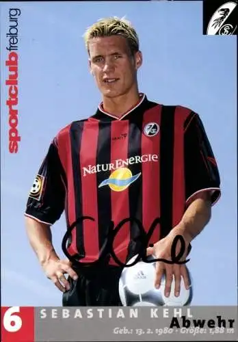Sammelbild Fußballspieler Sebastian Kehl, SC Freiburg, Autogramm