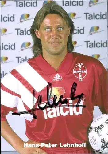 Sammelbild Fußballspieler Hans Peter Lehnhoff, Bayer Leverkusen, Autogramm