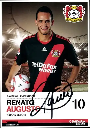 Sammelbild Fußballspieler Renato Augusto, Bayer Leverkusen, Autogramm