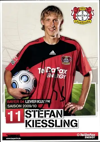 Sammelbild Fußballspieler Stefan Kiessling, Bayer Leverkusen, Autogramm