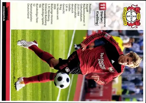 Sammelbild Fußballspieler Stefan Kiessling, Bayer Leverkusen, Autogramm