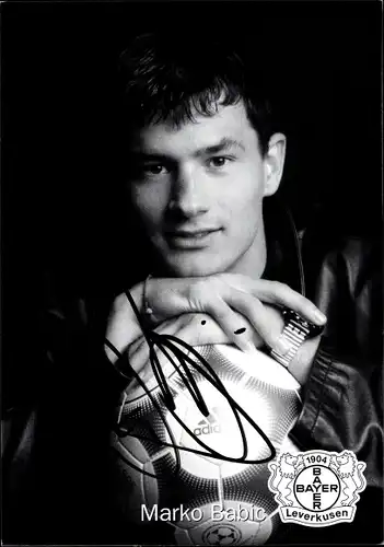 Sammelbild Fußballspieler Marko Babic, Bayer Leverkusen, Autogramm