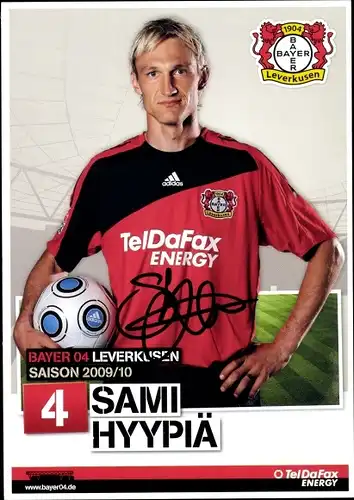 Sammelbild Fußballspieler Sami Hyypiä, Bayer Leverkusen, Autogramm