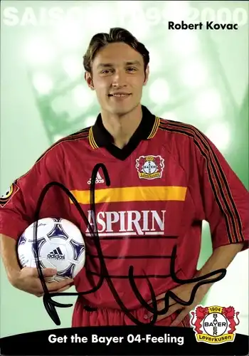 Sammelbild Fußballspieler Robert Kovac, Bayer Leverkusen, Autogramm