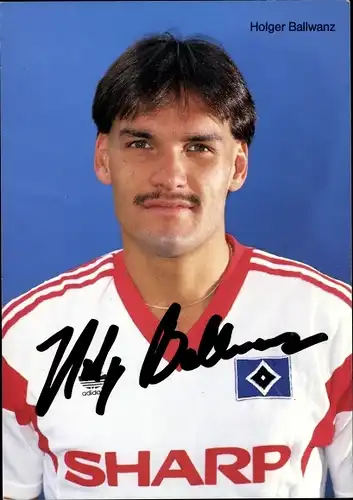 Sammelbild Fußballspieler Hoolger Ballwanz, Hamburger SV, Autogramm