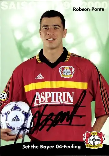 Sammelbild Fußballspieler Robson Ponte, Bayer Leverkusen, Autogramm