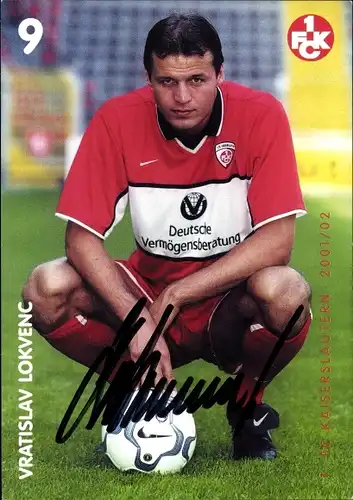 Sammelbild Fußballspieler Vratislav Lokvenc, 1. FC Kaiserslautern, Autogramm