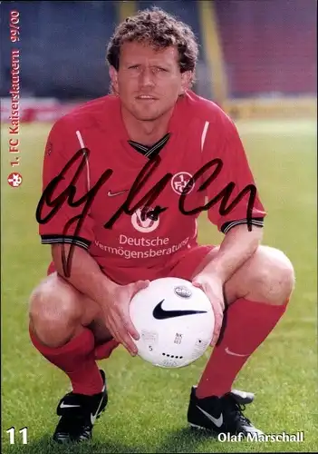 Sammelbild Fußballspieler Olaf Marschall, 1. FC Kaiserslautern, Autogramm