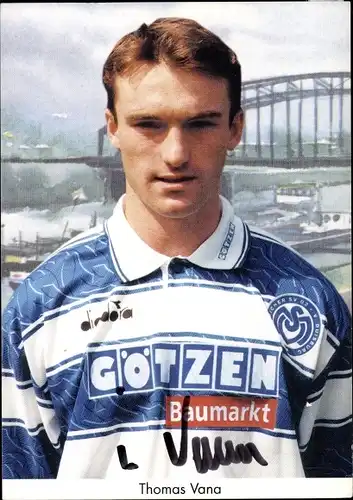 Sammelbild Fußballspieler Thomas Vana, MSV Duisburg, Autogramm