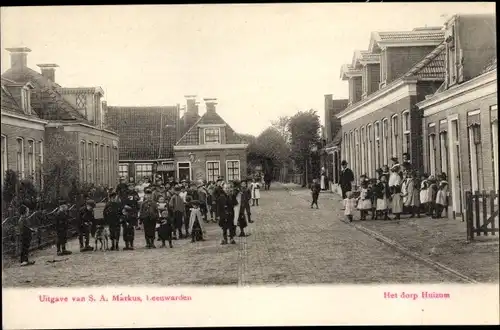 Ak Huizum Friesland Niederlande, het dorp