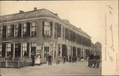 Ak Leeuwarden Friesland Niederlande, Bleekerstraat hoek Spanjaardslaan