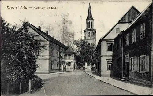 Ak Coswig in Anhalt, Breiterweg, Kirche