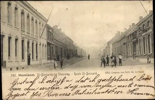 Ak Hemixem Hemiksem Flandern Antwerpen, St Bernardsche Steenweg, Route St Bernard
