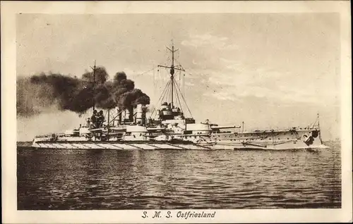 Ak Deutsches Kriegsscshiff, SMS Ostfriesland, Großlinienschiff