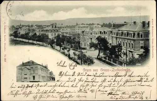 Ak Dresden Leuben Großzschachwitz, Blick auf den Ort