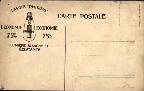 Ak Lampe Philips, Economie 75%, Reklame, Glühlampe