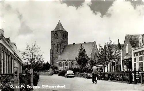 Ak Oost Souburg Zeeland, Ritthemsestraat, Kirche