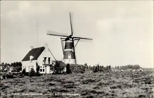 Ak Nuenen Nordbrabant, Rosendockse molen a.d. Gerwenseweg