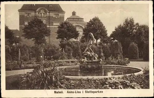 Ak Malmö Schweden, Anna Lisa i Slottsparken
