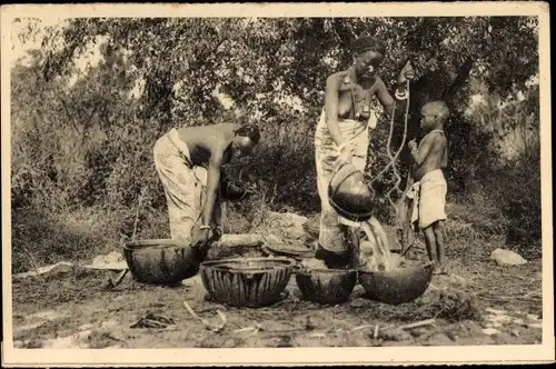 Ak Senegal, Autour du Puits, Afrique Occidentale Francaise, Wasserträger