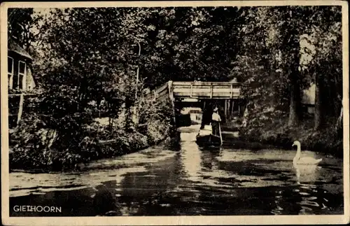Ak Giethoorn Overijssel Niederlande, Kanaal, Brücke