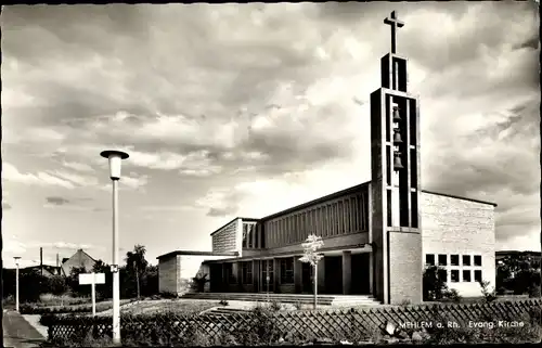 Ak Mehlem Bad Godesberg Bonn am Rhein, ev. Kirche