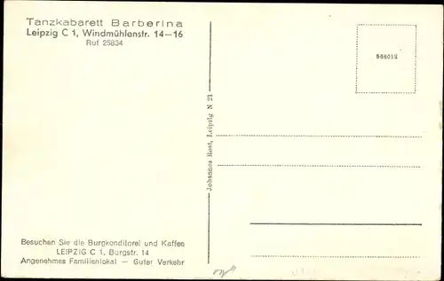 Ak Leipzig in Sachsen, Tanzkabarett Barberina