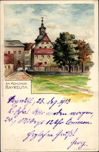 Künstler Litho Benhejo, K., Bayreuth in Oberfranken, Am Mühltor