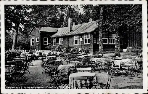 Ak Tambach Dietharz in Thüringen, Steigerhaus, Terrasse