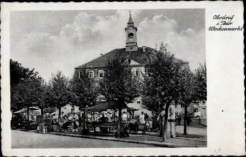 Ak Ohrdruf in Thüringen, Wochenmarkt