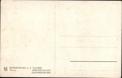 Künstler Ak Rothenburg ob der Tauber Mittelfranken, Kirchenplatz, Jakobskirche