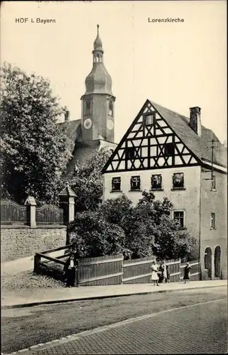 Ak Hof an der Saale Oberfranken Bayern, Lorenzkirche