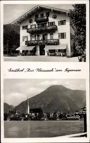 Ak Weissach Weißach Rottach Egern in Oberbayern, Gasthof Zur Weissach, Panorama vom Ort