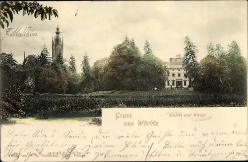 Ak Oranienbaum Wörlitz, Schloss und Kirche