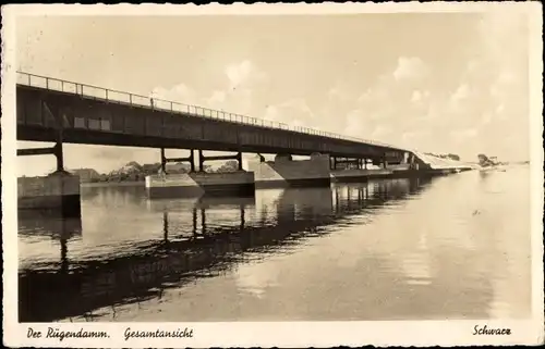 Ak Stralsund in Vorpommern, Rügendamm