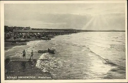 Ak Świnoujście Swinemünde Pommern, Weststrand