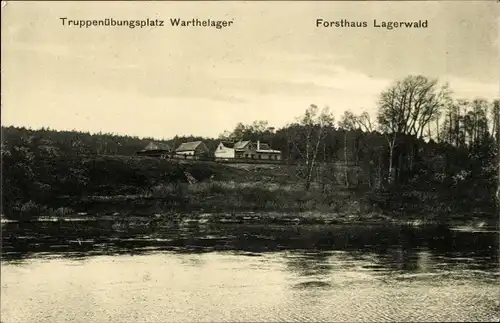 Ak Poznań Posen, Truppenübungsplatz Warthelager, Forsthaus Lagerwald