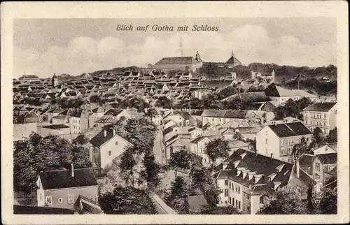 Ak Gotha in Thüringen, Gesamtansicht mit Schloss