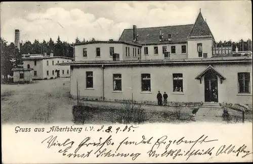Ak Albertsberg Auerbach im Vogtland, Häuserpartie