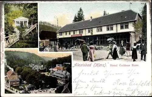 Ak Alexisbad Harzgerode am Harz, Hotel Goldene Rose, Teilansicht