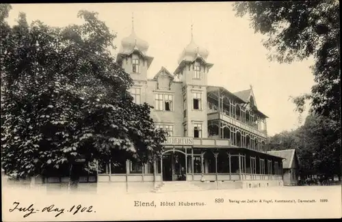 Ak Elend Oberharz am Brocken, Hotel Hubertus