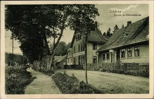 Ak Schierke Wernigerode im Harz, Straßenpartie in Oberschierke, Haus von Hans Clausen