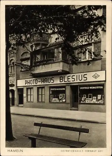 Ak Hameln in Niedersachsen, Ostertorwall 3, Photohaus Blesius, Lichtbild Werkstätten