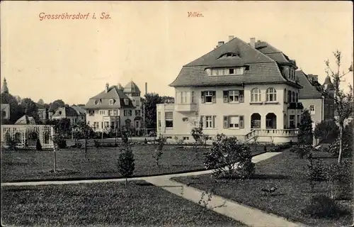 Ak Großröhrsdorf in Sachsen, Villen
