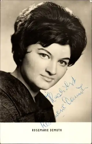 Ak Schauspielerin Rosemarie Demuth, Portrait, Autogramm
