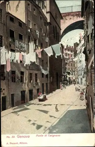 Ak Genova Genua Liguria, Ponte di Carignano